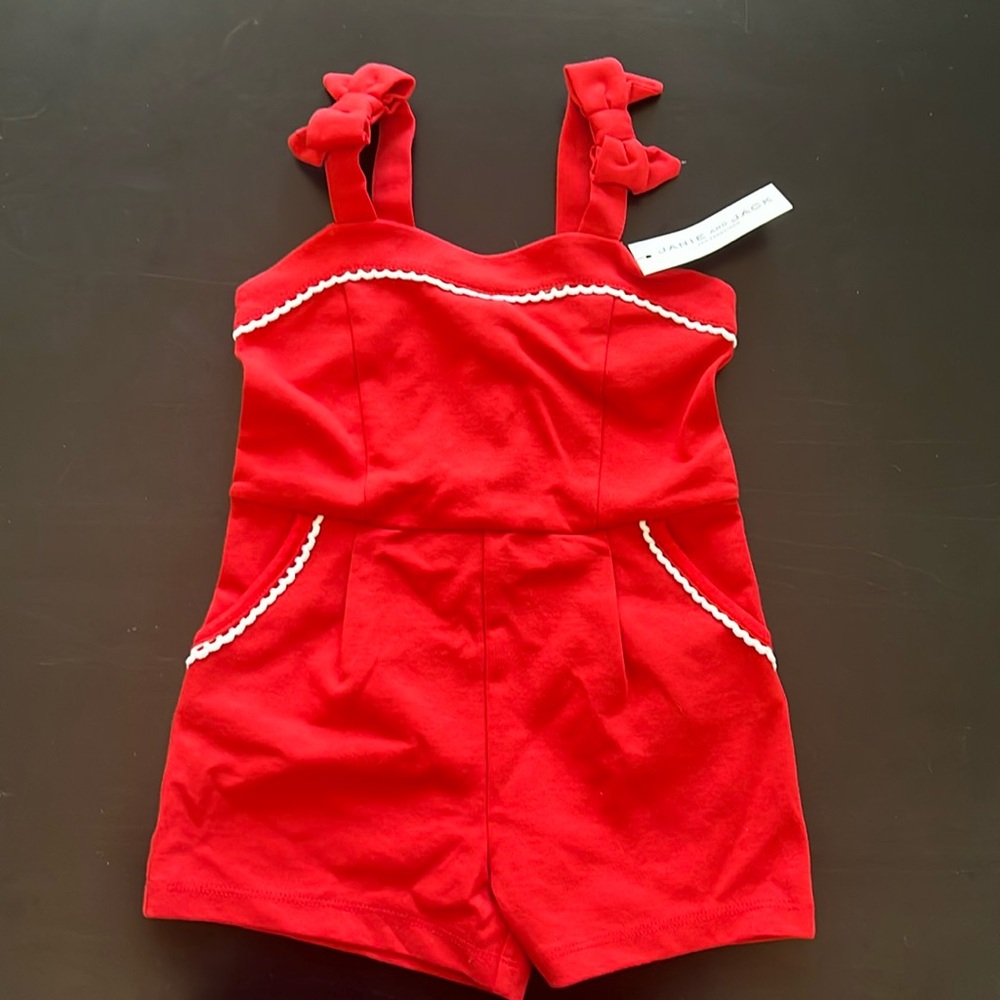 Janie and Jack red bow romper 22 JJ may summer 5